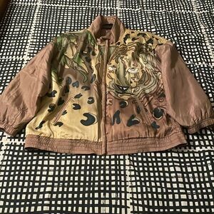 Vintage Mureli 100% silk bomber jacket Size Large